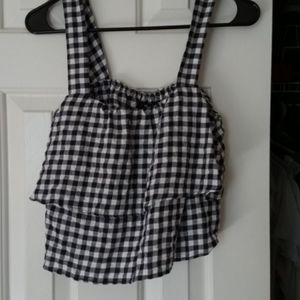 Navy Gingham Crop top